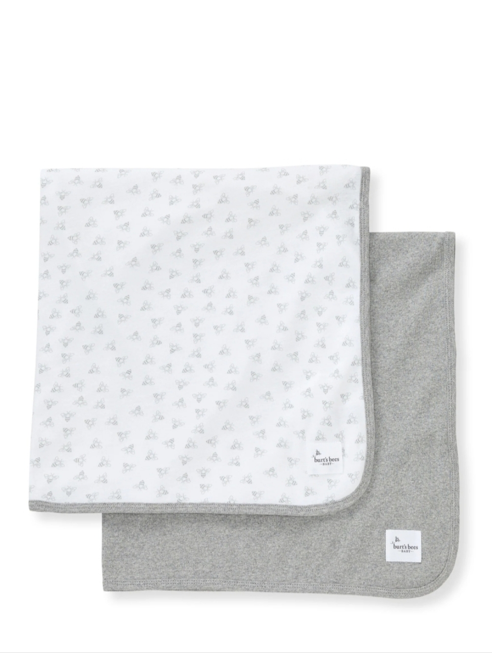 Burt's Bees Honey Bee Organic Cotton Receiving Blankets Set of 2